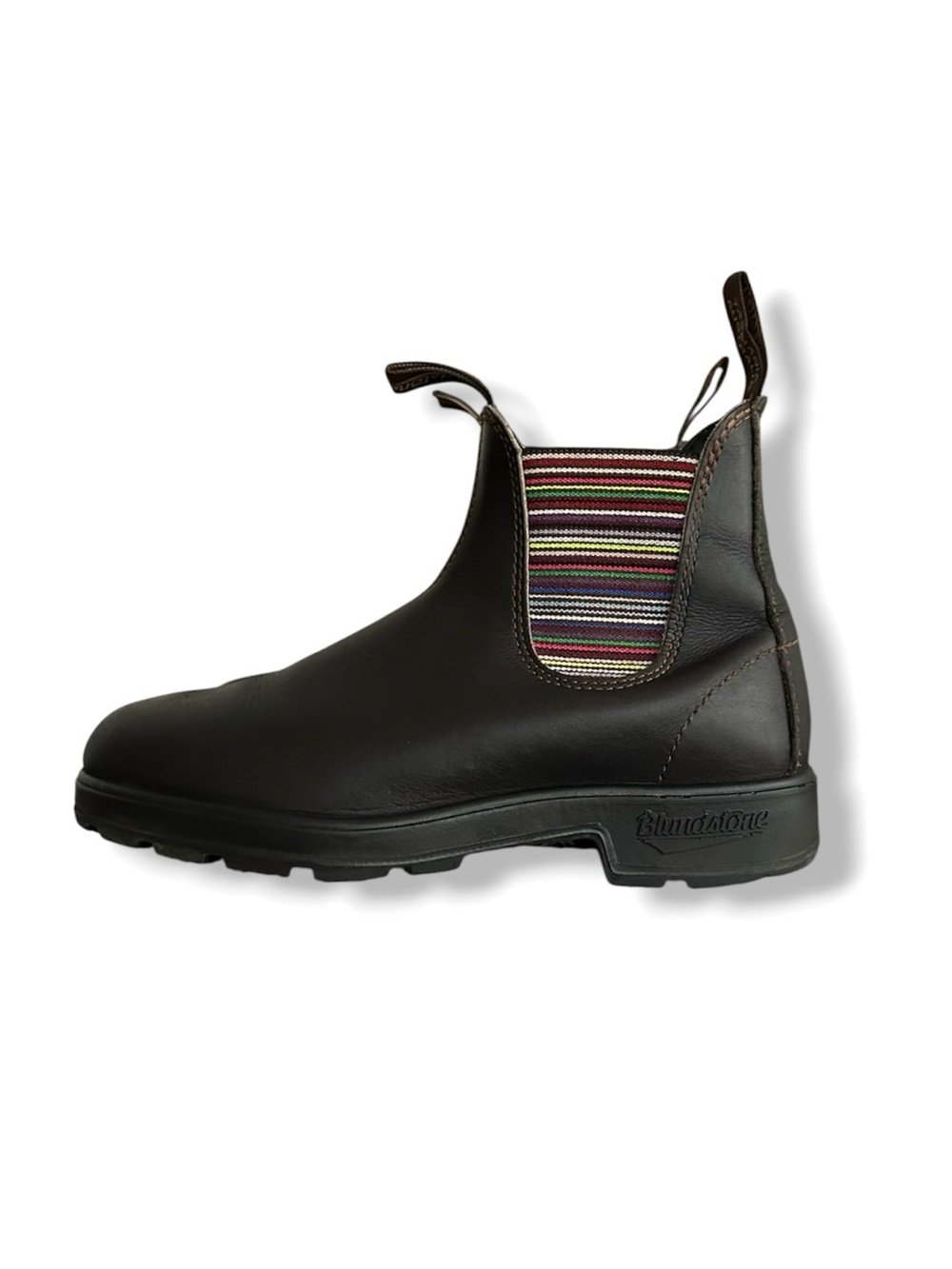 Blundstone Originals #1409 Stout Brown Striped Elastic Boots Size AUS 4|US 7